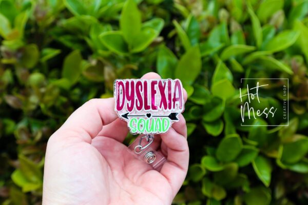 Dyslexia Squad Badge Reel, ID Holder, Interchangeable Badge Reel, Teacher Gift, dyslexia awareness