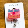 Hot Girl Summer Badge Reel, ID holder, Retractable Badge Reel, Teacher ID Holder, Nurse Badge Reel, Glitter Badge Reel, Interchangeable