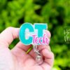 CT Tech, Nurse ID Holder, Funny Badge Reel