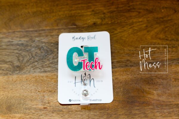 CT Tech, Nurse ID Holder, Funny Badge Reel