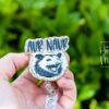 Possum Aur Naur, Funny Badge reel, RN ID Holder, Retractable Acrylic Badge Reel, Nurse Gift, Night Shift
