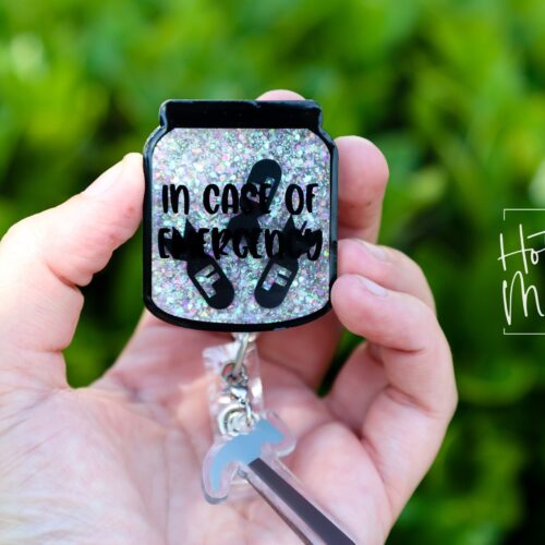 il_fullxfull.6042803100_o7s5 Funny Bomb Badge Reel, In Case of Emergency Retractable Badge Reel, F-bombs Shaker ID Holder Interchangeable Badge Reel, Sarcasm ID Holder