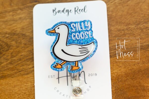 il_fullxfull.6043745945_nhwm Silly Goose badge reel, Interchangeable Badge Reel, Cute badge Reel, Teacher ID Holder, animal badge reel, Badge Holder, Stocking Stuffer