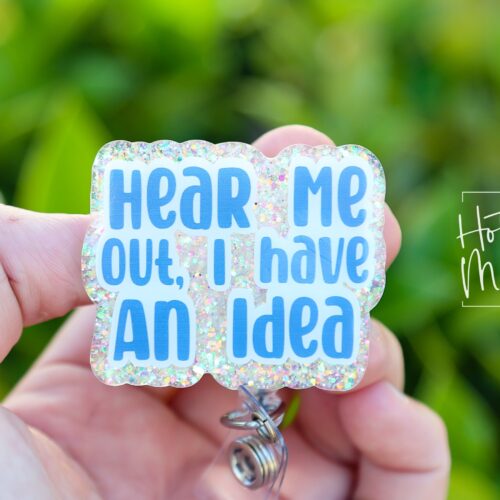 il_fullxfull.6049803851_747b Hear me out, I have an idea Funny Badge Reel, RN ID Holder, Retractable Acrylic Badge Reel, Office ID Holder