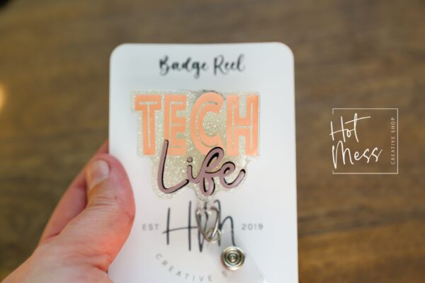 Tech Life Badge Reel, lab tech life badge ID, Retractable ID, Lanyard Badge Holder Badge Reel