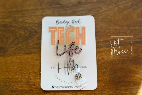 Tech Life Badge Reel, lab tech life badge ID, Retractable ID, Lanyard Badge Holder Badge Reel
