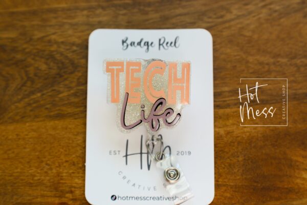 Tech Life Badge Reel, lab tech life badge ID, Retractable ID, Lanyard Badge Holder Badge Reel