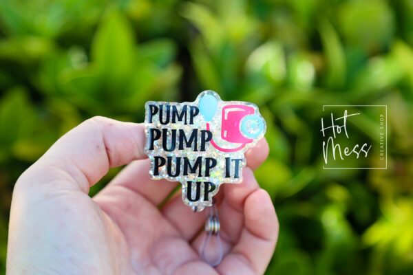 Blood Pressure Badge Reel, Pump it up RN id Holder, Retractable Acrylic Badge Reel, Nurse Gift, Night Shift, Funny Badge Reel