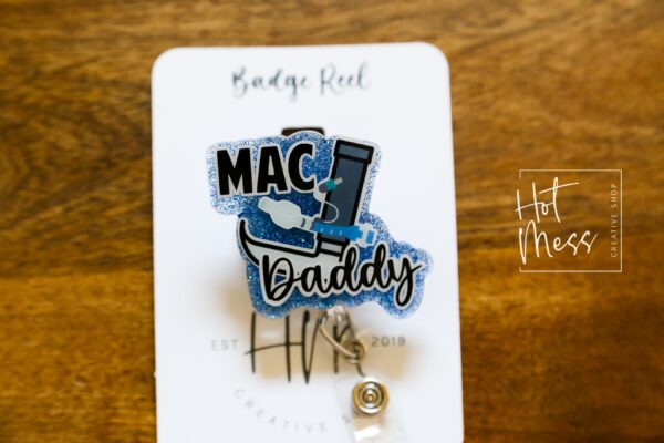 il_fullxfull.6054712573_2y1w Nurse Anesthetist badge reel, Mac Daddy Interchangeable Badge Reel, Cute badge Reel, Macintosh Laryngoscope, Badge Holder