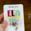 il_fullxfull.6070283524_ij9z ELA Crew Badge Reel, Teacher ID Holder, Interchangeable Badge Reel, Teacher Gift, English Teacher, Back to School