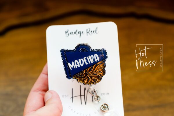 Cheer Leading Badge Reel, Cheer Leading Coach Badge Reel, Megaphone and PomPom Badge ID, Back to School, Cheer Lanyard