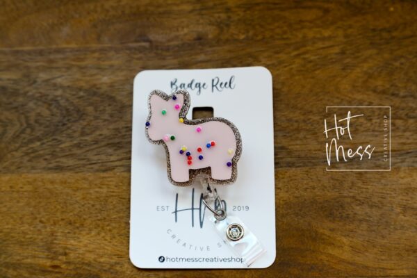 il_fullxfull.6070340626_kd1h Animal Cookie Badge Reel, Cute Glitter Badge Reel, Retractable Badge Reel, Interchangeable Badge Reel, cookie badge reel