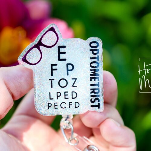 Eye Doctor Badge Reel, Optometrist, Doctor Office, optometry badge reel,ID Holder, Retractable Badge Reel, Interchangeable Badge