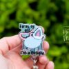 First of all I'm a delight Funny Badge Reel, Possum RN ID Holder, Retractable Badge Reel, Nurse Gift, Office ID Holder, Stocking Stuffer