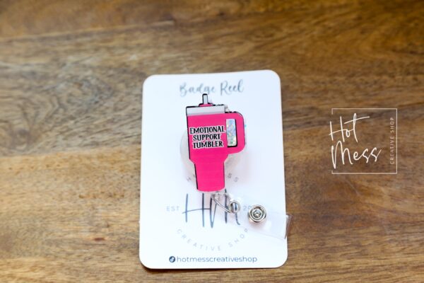 il_fullxfull.6101192607_h9ng Glittery Nurse ID Holder: Funny Emotional Support Tumbler Badge Reel Gift for Healthcare Workers