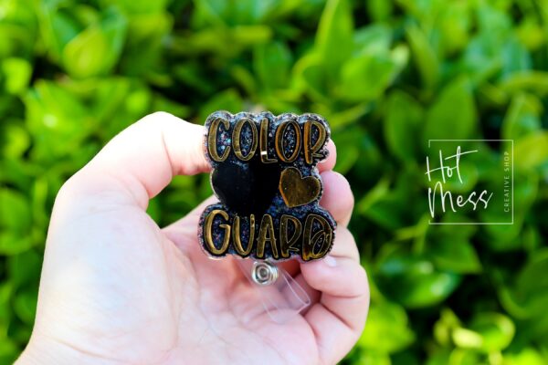 il_fullxfull.6118374307_jh2v Color guard Badge Reel, Color guard Badge Reel, Sports coach badge reel, sports badge reel. Color guard Pin