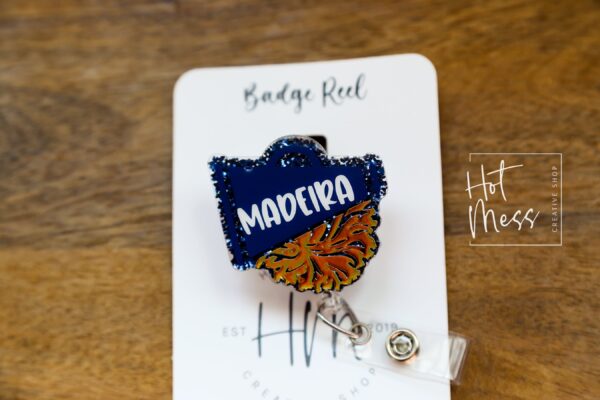 Cheer Leading Badge Reel, Cheer Leading Coach Badge Reel, Megaphone and PomPom Badge ID, Back to School, Cheer Lanyard