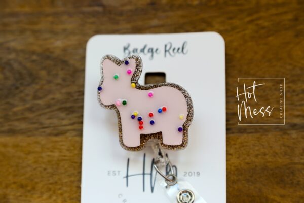 il_fullxfull.6118401873_1bv6 Animal Cookie Badge Reel, Cute Glitter Badge Reel, Retractable Badge Reel, Interchangeable Badge Reel, cookie badge reel