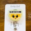 The Zest is yet to come Badge Reel, Cute Glitter Badge Reel, Retractable Badge Reel, Interchangeable Badge Reel, Lemon Badge Reel