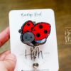 il_fullxfull.6122806422_rtjo Cute Ladybug Badge Reel, Custom Badge Reel, Funny Badge Reel, Summer Nurse Badge Reel, Retractable ID Holder, Interchangeable Lanyard