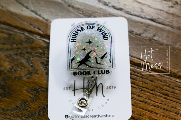 House of Wind Book Club Badge Reel, Librarian Badge Reel, Retractable Badge Reel, Interchangeable Badge Reel, Book Lovers, Booktok, ACOTAR