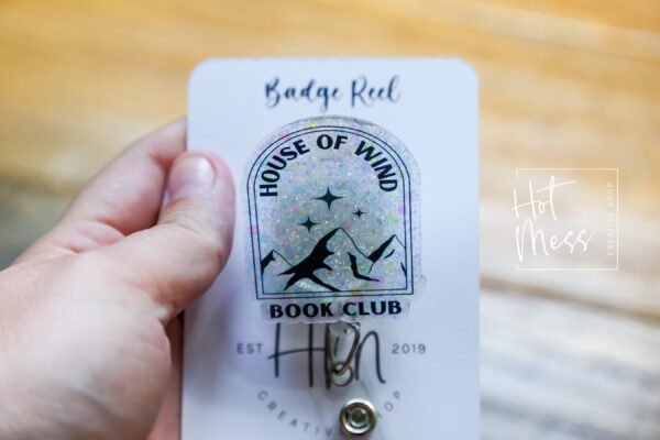 House of Wind Book Club Badge Reel, Librarian Badge Reel, Retractable Badge Reel, Interchangeable Badge Reel, Book Lovers, Booktok, ACOTAR