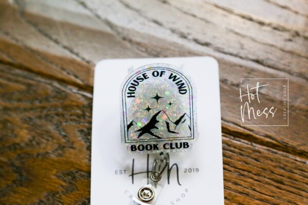 House of Wind Book Club Badge Reel, Librarian Badge Reel, Retractable Badge Reel, Interchangeable Badge Reel, Book Lovers, Booktok, ACOTAR