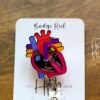 Labeled Anatomical Heart Badge Reel, Cardiologist Badge Reel, Nurse Badge Reel, Retractable ID Holder, Interchangeable, Glitter Badge Reel