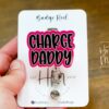 Pink Charge Daddy Badge Reel, RN ID Holder, Retractable Acrylic Badge Reel, Charge Nurse