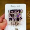 Licensed Pill Pusher Badge Reel, Funny badge reel, Pharmacy Tech ID holder, Pharmacy Badge Reel, Pharmacist Badge