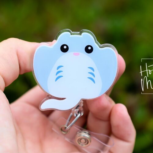 Stingray Badge Reel, Funny Badge Reel, Summer Nurse Badge Reel, Retractable ID Holder, Interchangeable Lanyard, Marine Animals Badge Reels