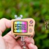il_fullxfull.6182706608_dl4r Retro TV Badge Reel, Cute Cartoon Badge Reel, Retractable Badge Reel, Interchangeable Badge Reel