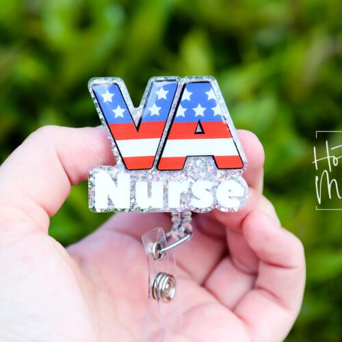 VA Nurse Badge Reel, Nurse Badge Reel, ID Holder, ICU Nurse, Retractable Badge, veterans affairs, Stocking Stuffer