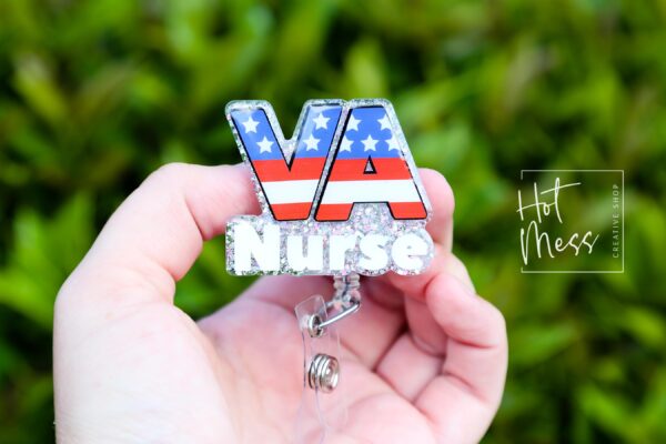VA Nurse Badge Reel, Nurse Badge Reel, ID Holder, ICU Nurse, Retractable Badge, veterans affairs, Stocking Stuffer