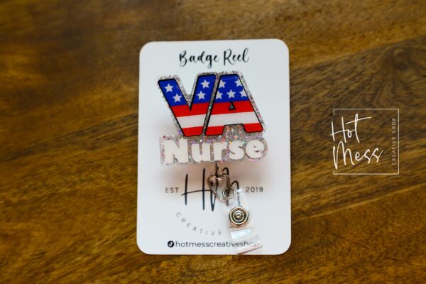 VA Nurse Badge Reel, Nurse Badge Reel, ID Holder, ICU Nurse, Retractable Badge, veterans affairs, Stocking Stuffer