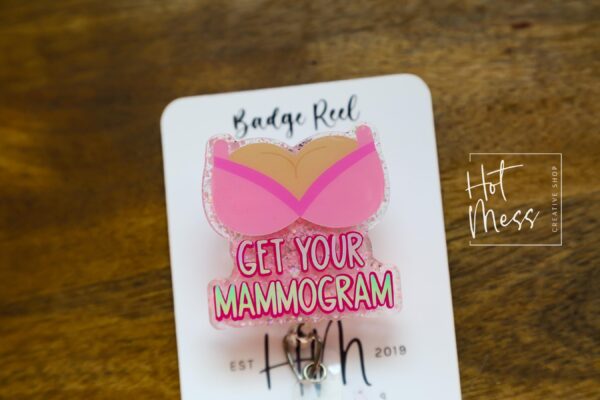 il_fullxfull.6199792380_79fk Get your mammogram badge Reel, Mammo Tech Badge Reel, Mammographer badge ID, Retractable ID, Lanyard Badge Holder Badge Reel