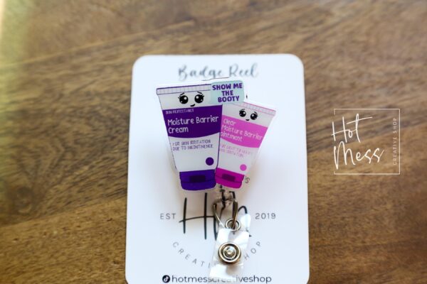 il_fullxfull.6218443985_5474 Moisture Barrier Badge Reel, Wound Care Nurse Badge Reel, RN ID Holder, Retractable Acrylic Badge Reel, Nurse Gift, Show me the booty