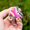 Let's Roll Badge Reel, Patient Transporter Badge Reel, Cute badge reel, Orderly ID Holder, Wheelchair badge reel, Roller Skate Badge Reel