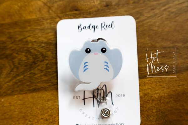 il_fullxfull.6230726273_f1tb Stingray Badge Reel, Funny Badge Reel, Summer Nurse Badge Reel, Retractable ID Holder, Interchangeable Lanyard, Marine Animals Badge Reels