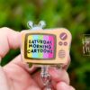 il_fullxfull.6230744071_7gbl Retro TV Badge Reel, Cute Cartoon Badge Reel, Retractable Badge Reel, Interchangeable Badge Reel
