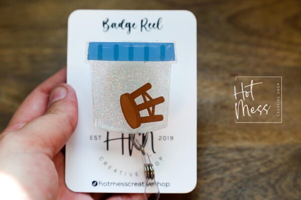 Stool Sample Badge Reel, Funny Badge Reel, Retractable Badge Reel, Sarcasm Badge Reel, Stocking Stuffer