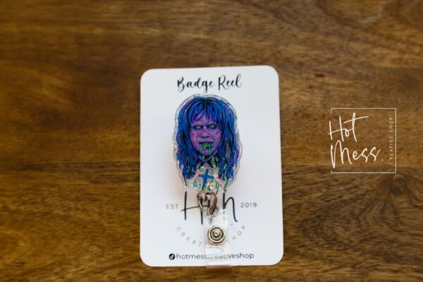 Horror Movie Badge Reel, Halloween Badge Reel, Halloween Badge ID, Glitter Badge Reel, Custom Badge Reel