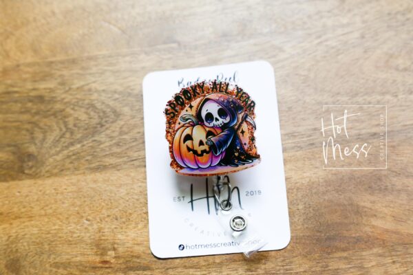 Spooky All Year Badge Reel, Halloween Badge Reel,  Halloween ID Holder, Interchangeable badge reel