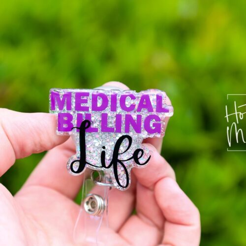 Medical Billing Badge Reel, Accounting ID Holder, Funny Badge Holder, Interchangeable Retractable Reel