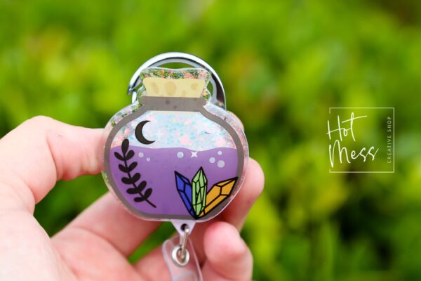 Halloween Potion bottle Badge Reel, Halloween Badge Reel, funny Halloween badge reel, Interchangeable badge reel, Witch Badge Reel