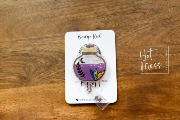 Halloween Potion bottle Badge Reel, Halloween Badge Reel, funny Halloween badge reel, Interchangeable badge reel, Witch Badge Reel