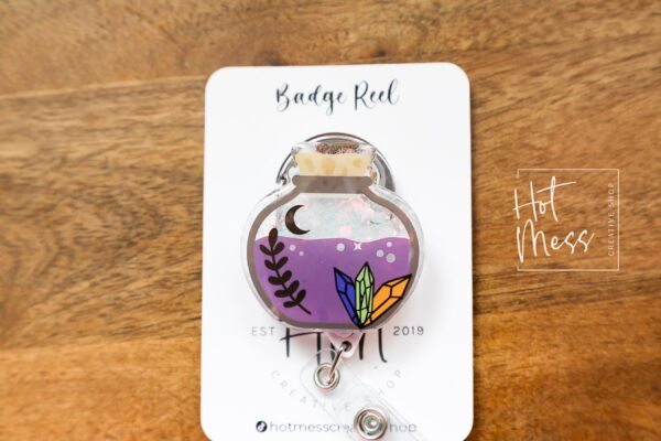 Halloween Potion bottle Badge Reel, Halloween Badge Reel, funny Halloween badge reel, Interchangeable badge reel, Witch Badge Reel