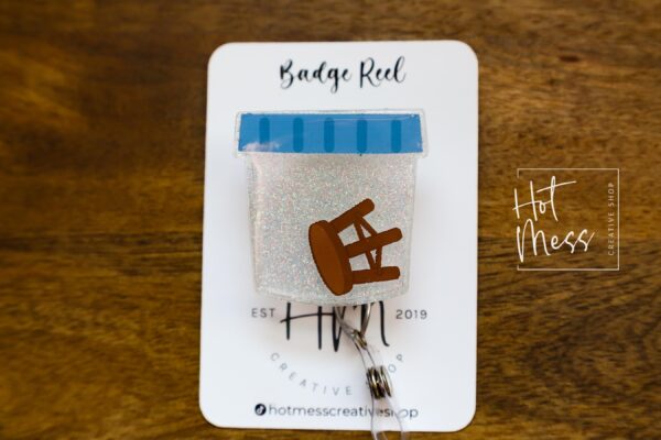 Stool Sample Badge Reel, Funny Badge Reel, Retractable Badge Reel, Sarcasm Badge Reel, Stocking Stuffer