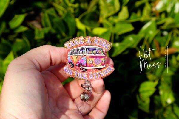 Take a Ride on the Ativan Funny Badge Reel, Retractable Acrylic Badge Reel, EMS, EMT, ER Nurse, Night Shift