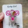 3D Uterus with baby Badge Reel, Retractable Badge Reel, Interchangeable Badge Reel, whnp badge reel